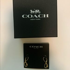 Coach gold CRBNR lever back earrings, BNWT